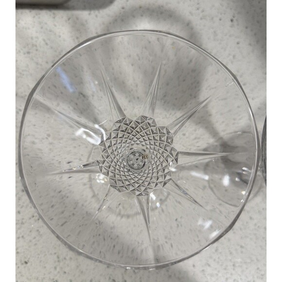 Longchamp Cristal D'arques Durant French Martini Glasses Crystal Diamond Cut Vtg - Picture 3 of 10